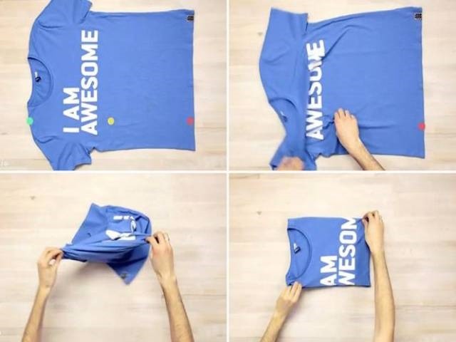 Cách xếp áo thun Cách xếp áo thun