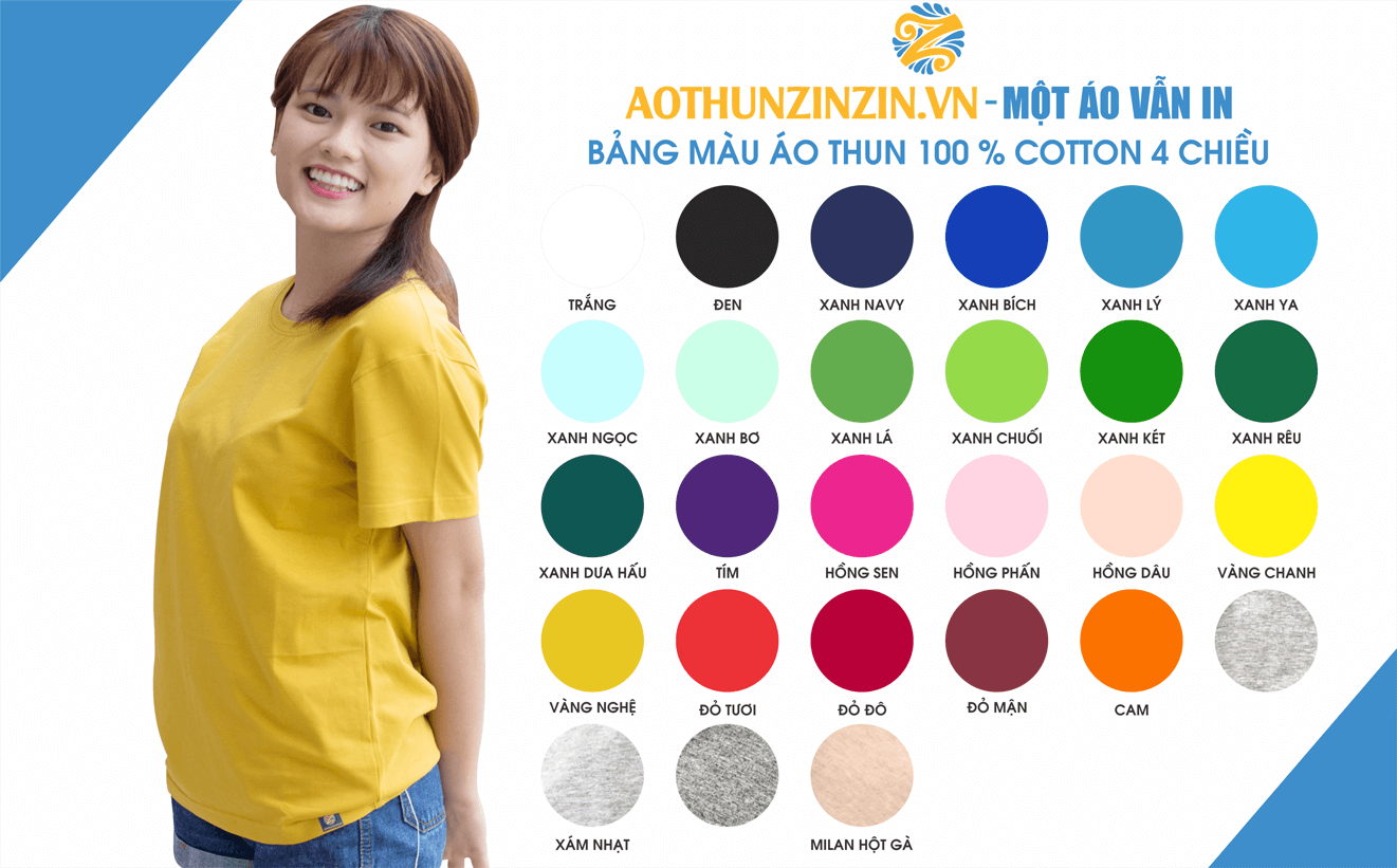 Ao Thun Cong Ty Bang Mau Va Kich Thuoc