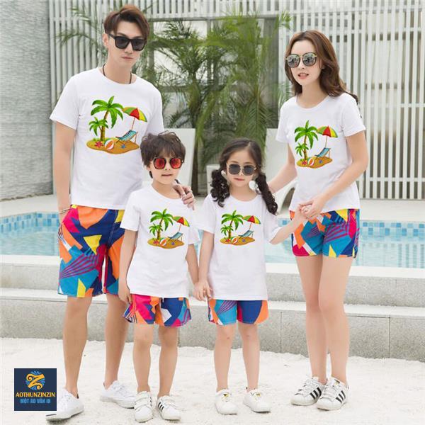 Áo thun gia đình đi biển