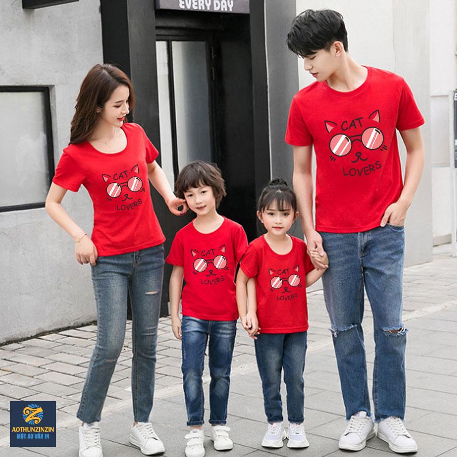 Áo Tết gia đình in tên các thành viên