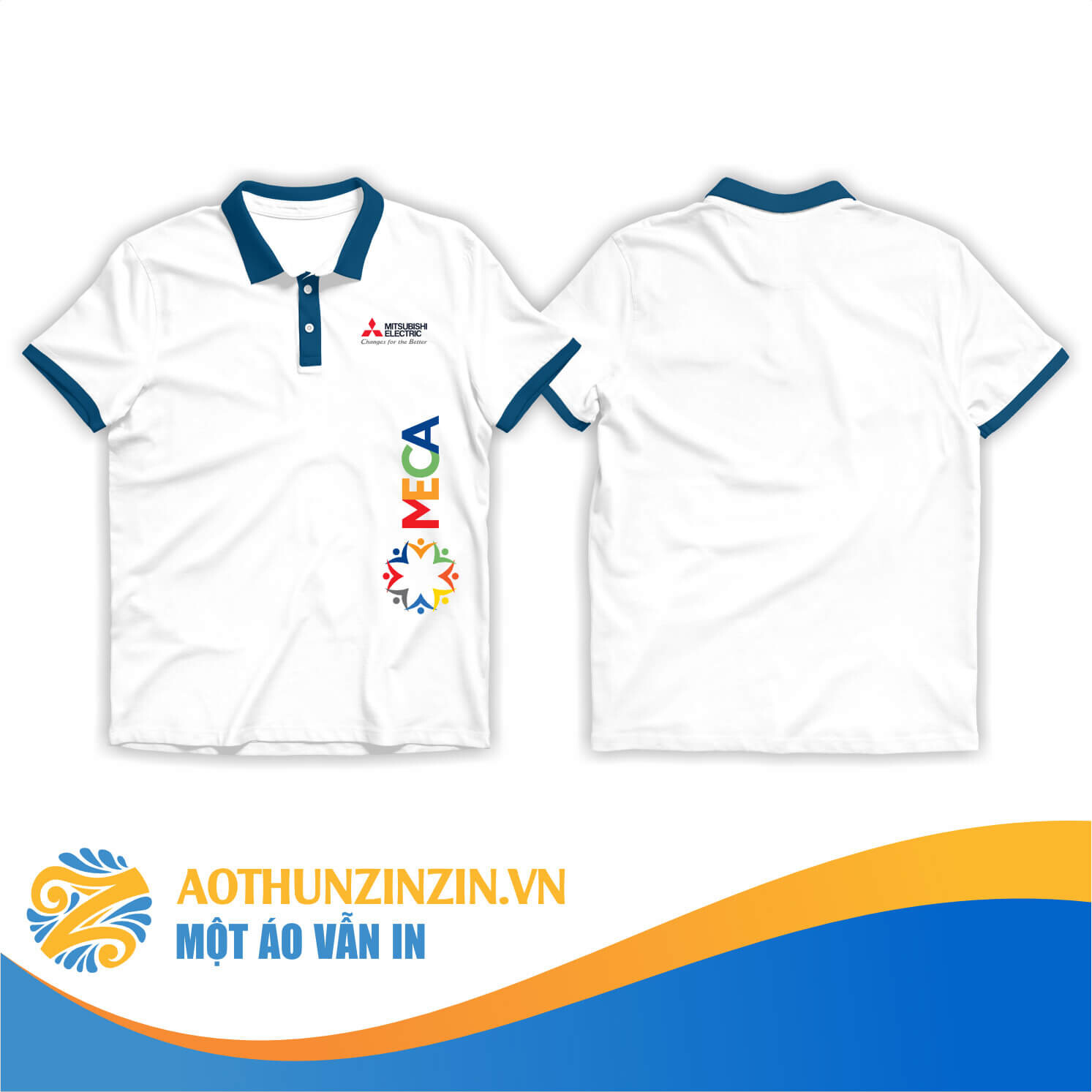 Ao Thun Mitsubishi Meca Thiet Ke In An Dong Phuc Doanh Nghiep Aothunzinzin Mot Ao Van In