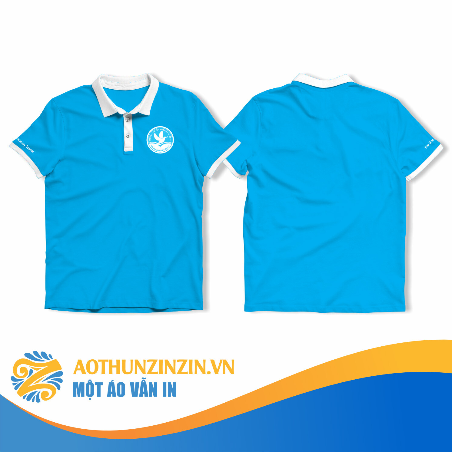 Ao Thun Truong Tieu Hoc Hoa Binh Thiet Ke In An Dong Phuc Doanh Nghiep Aothunzinzin Mot Ao Van In