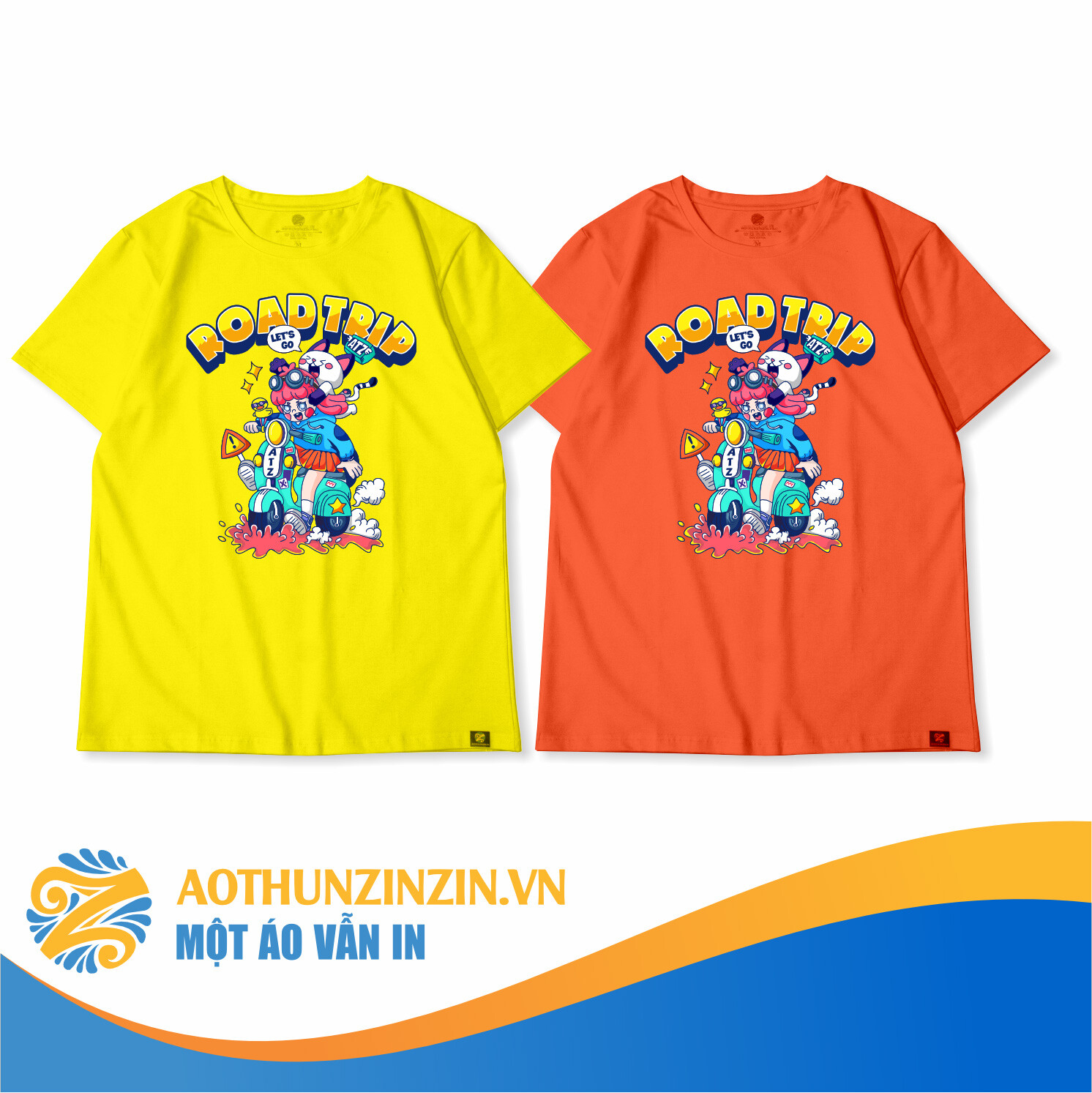 Ao Thun Road Trip Thiet Ke In An Dong Phuc Doanh Nghiep Aothunzinzin Mot Ao Van In