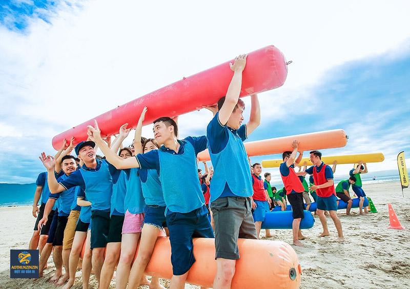 Áo team building màu xanh dương